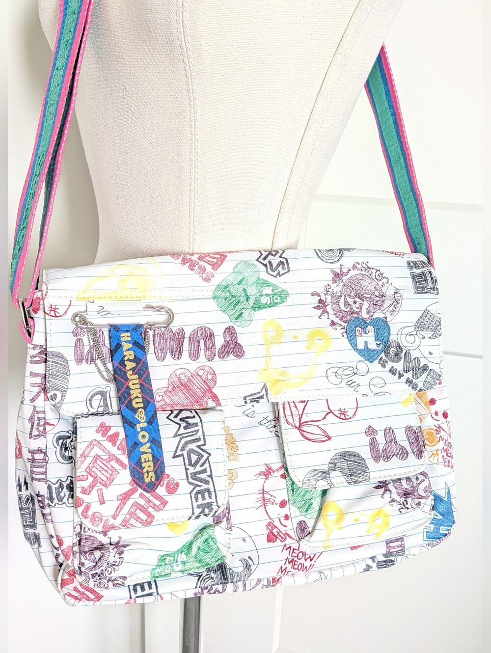 Vintage Gwen Stefani Harajuku Lovers Doodle Messenger Bag NWOT